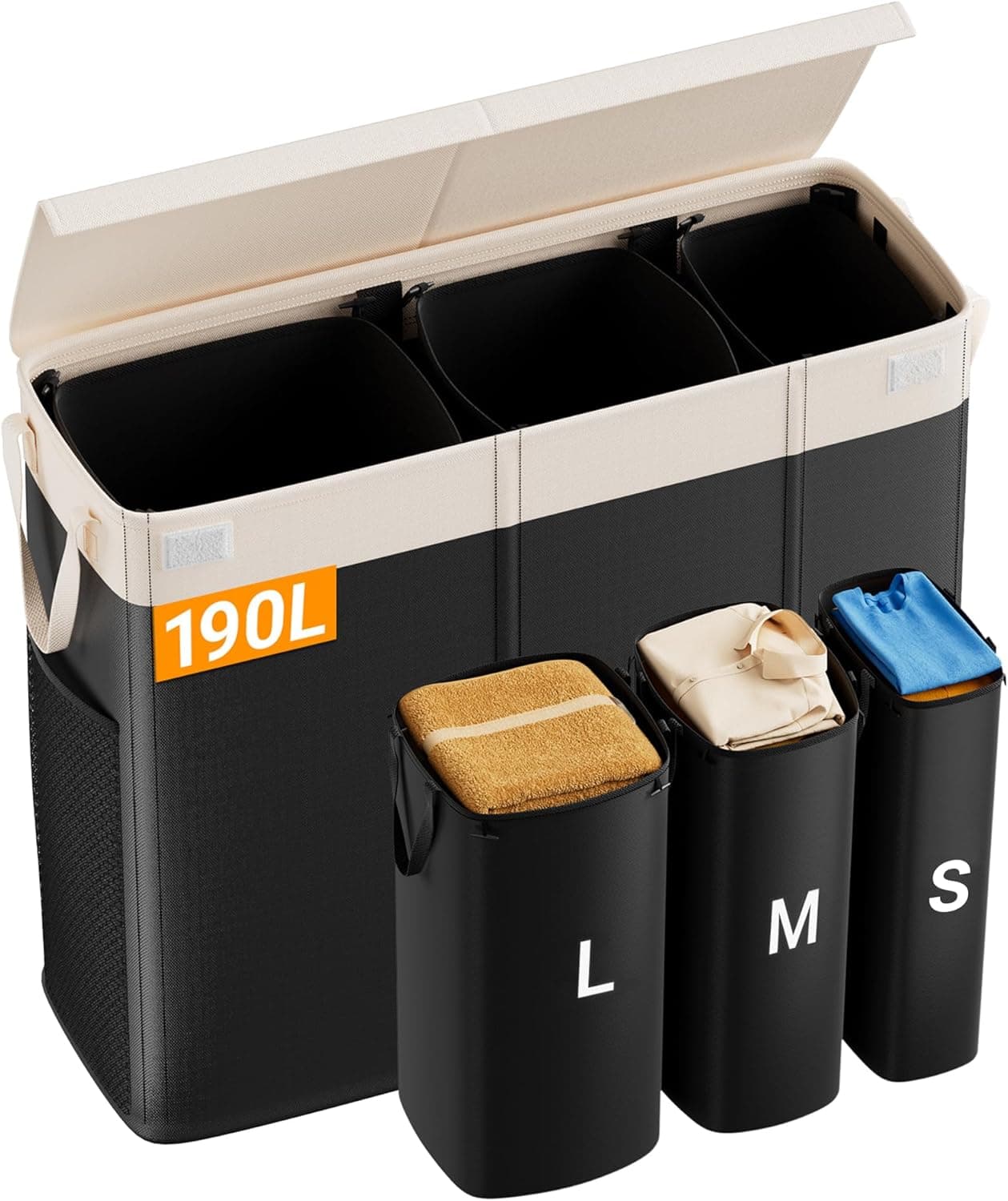 FURICHER 190L Large Laundry Hamper — image 1