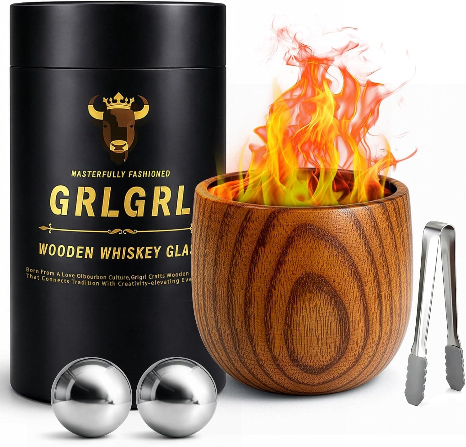 GRLGRL Wooden Whiskey Glasses