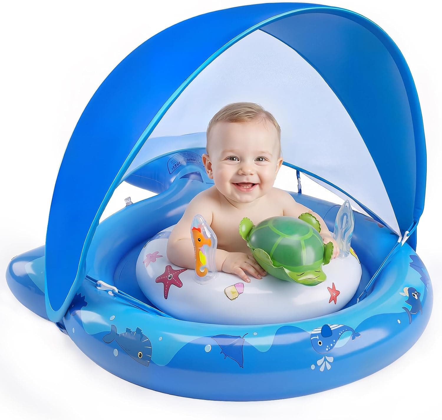 VAULOOM Inflatable Baby Pool Float with Sun Canopy — image 1