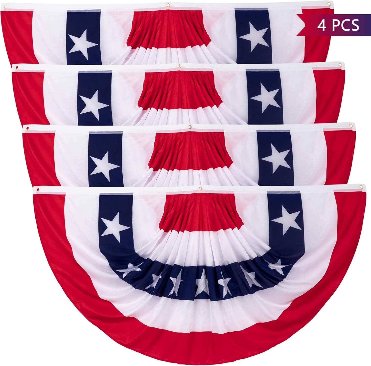 HEARTOME 4Pack 3 x 6 Ft Bunting Flags