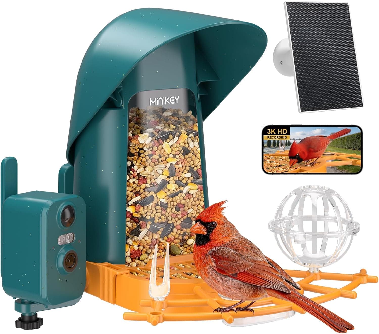 MINIKEY Bird Feeder with Camera
