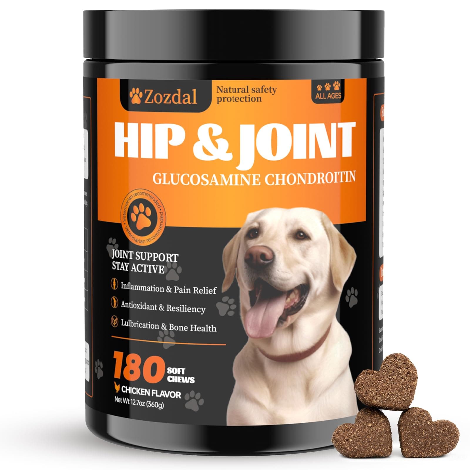 Dog Hip & Joint Supplement, 180 Chicken Chews