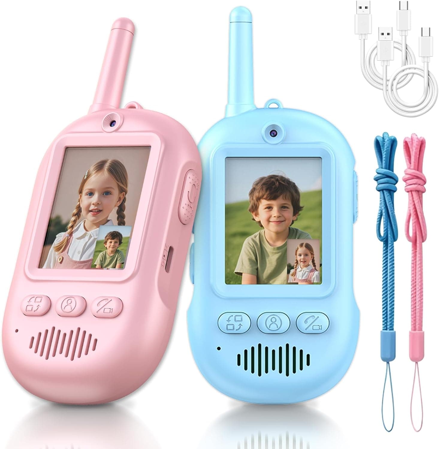 RXTWD Video Walkie Talkies for Kids 2 Pack