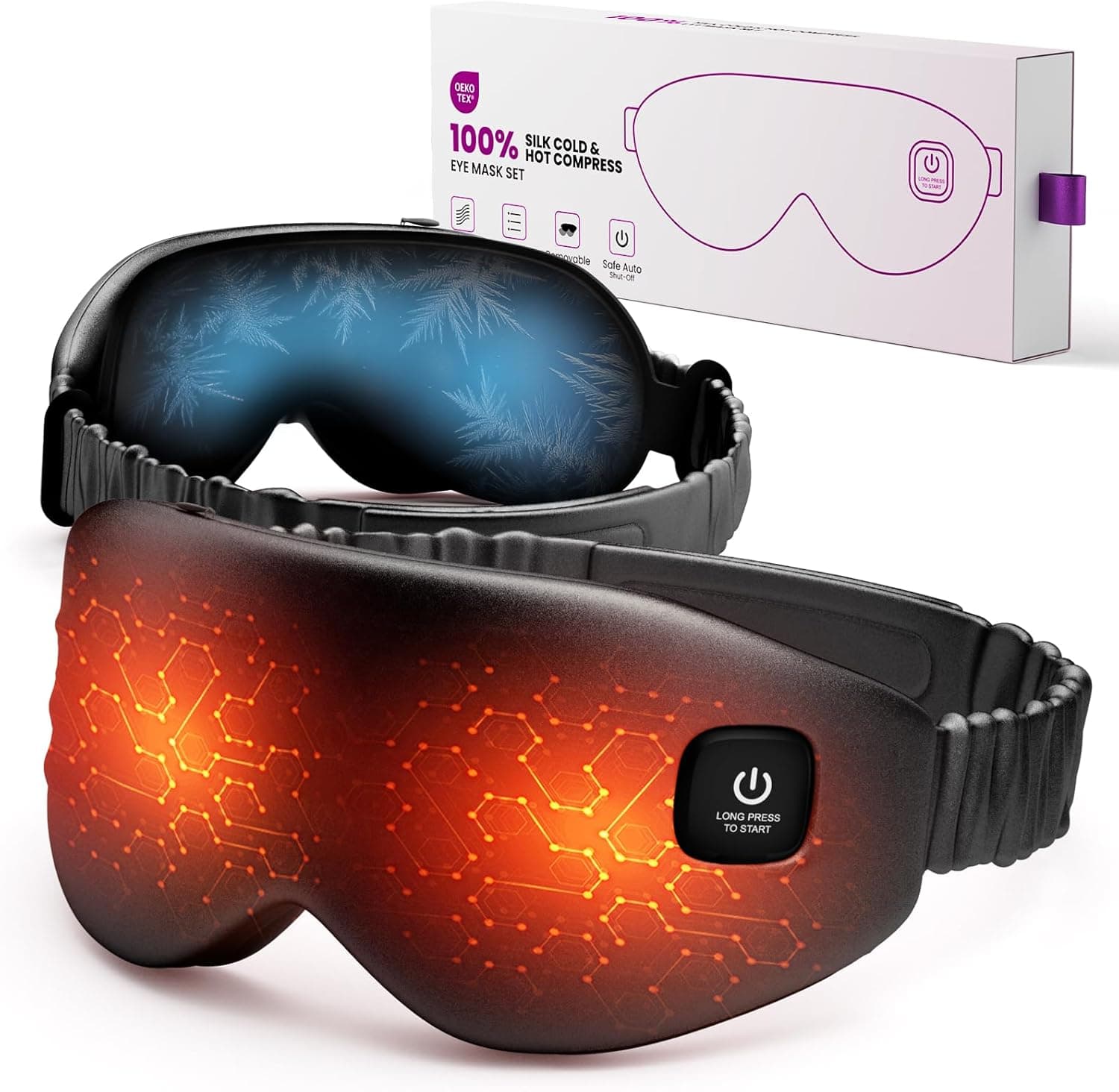 AZANG 100% Silk Heated Eye Mask