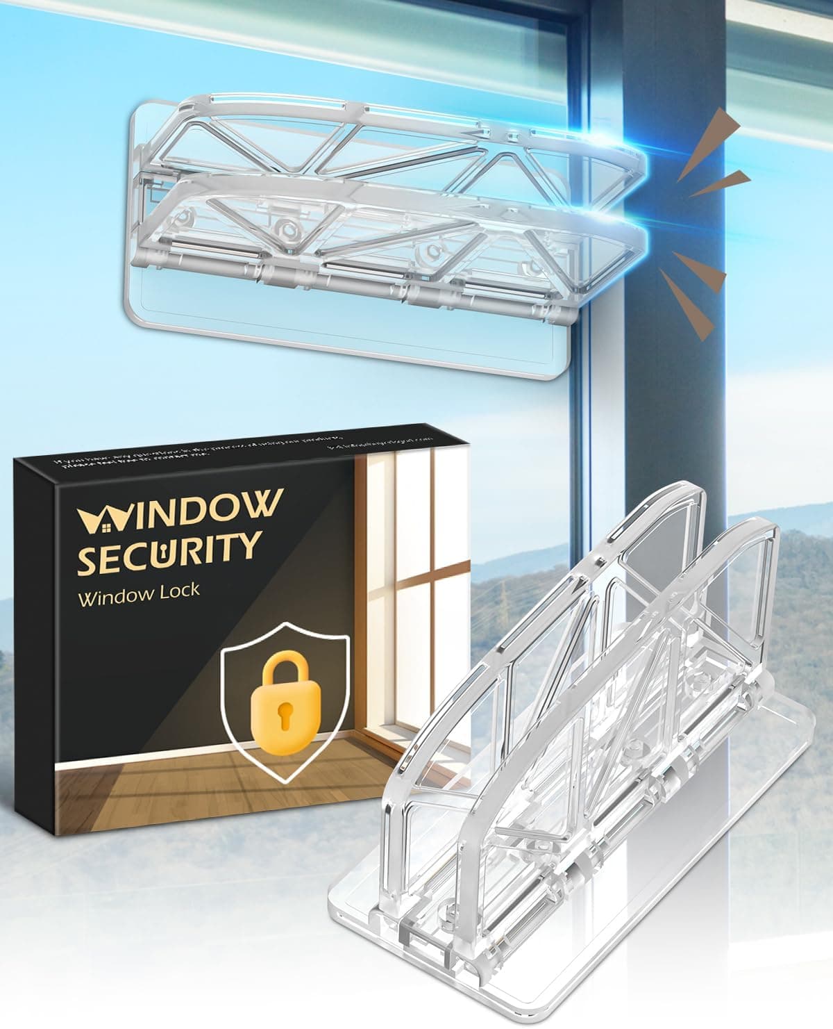 WINONLY Sliding Door Lock Window Locks 2 Pack