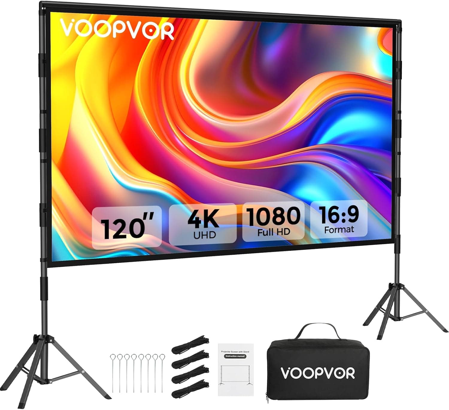 VOOPVOR 120 Inch Outdoor Projector Screen — image 1