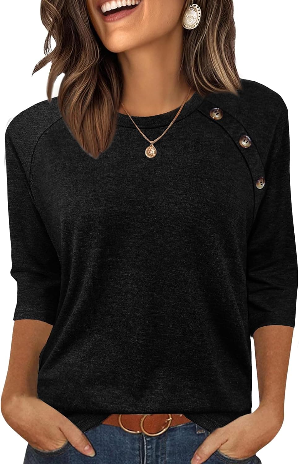 BAKOLIZA 3/4 Length Sleeve Tops