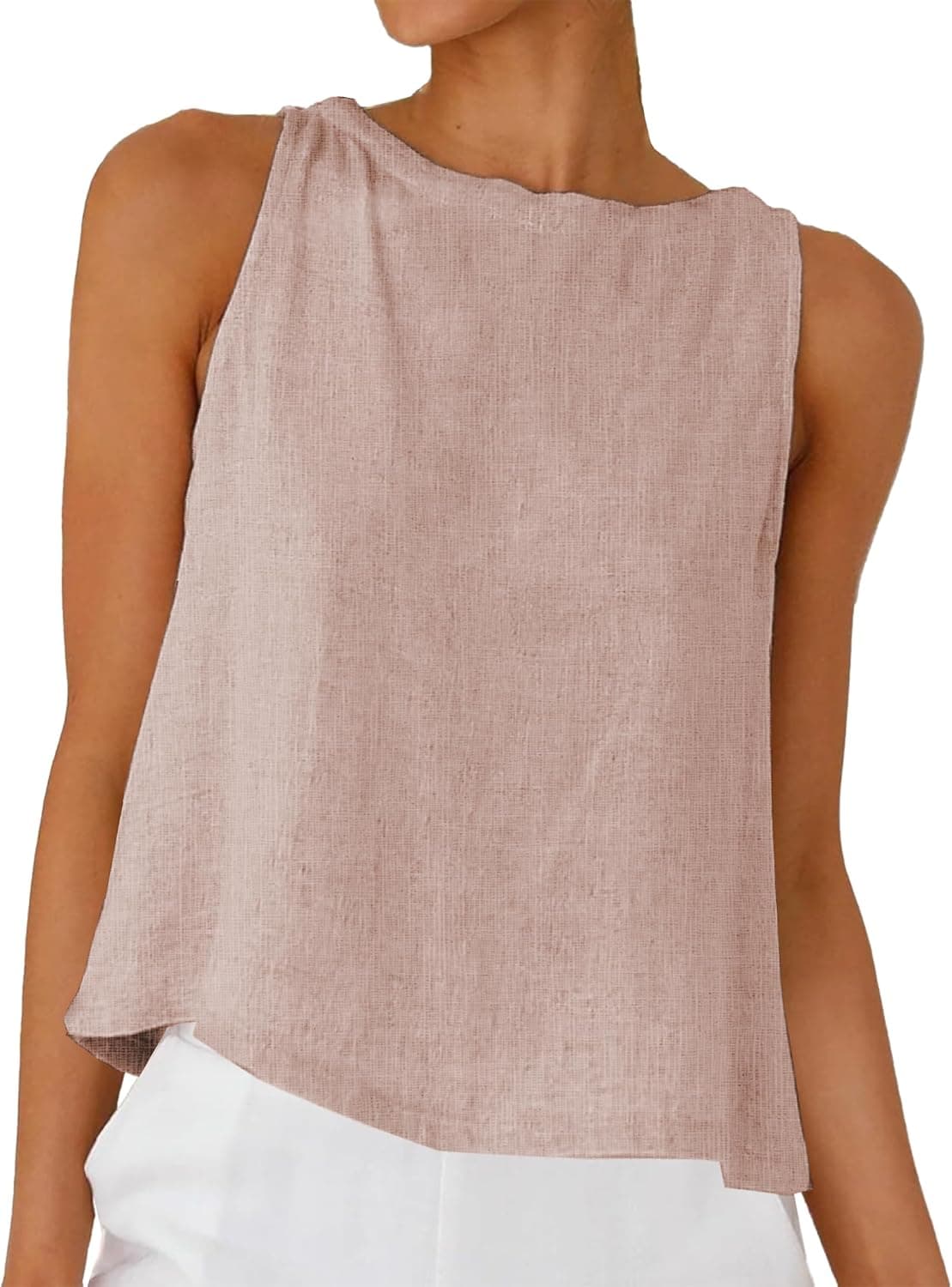 DAOAO Cotton Linen Tops — image 1