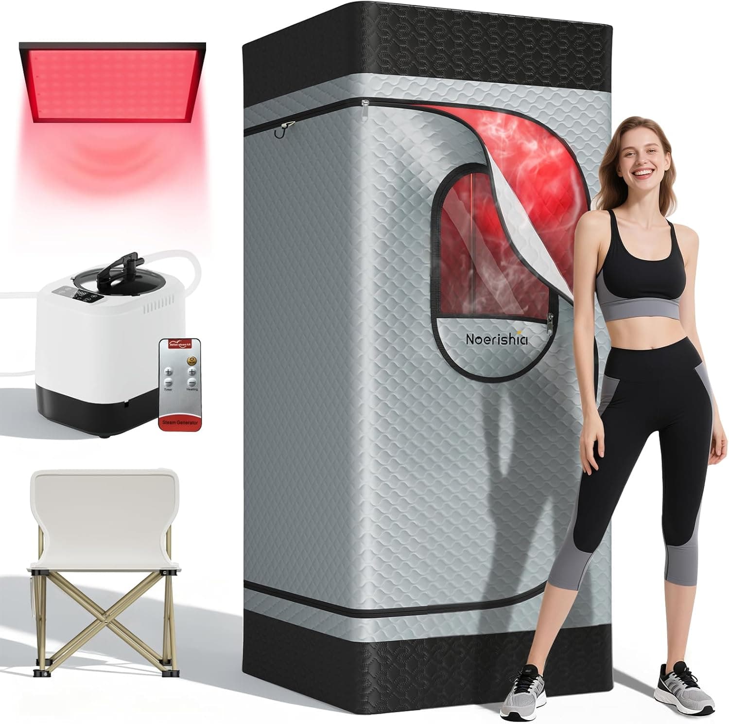 NOERISHIA Infrared Sauna with Red Light Therapy