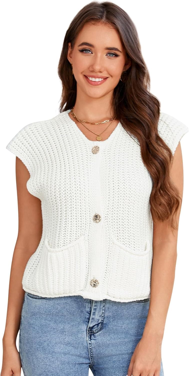 YESFASHION Womens Sleeveless Cardigans — image 1