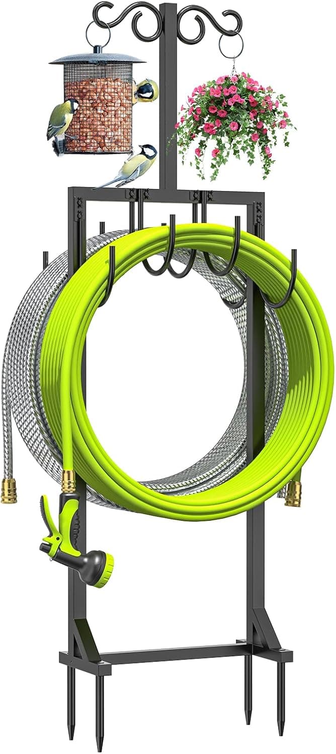 KRZKRZ Heavy Duty Garden Hose Holder for Outside