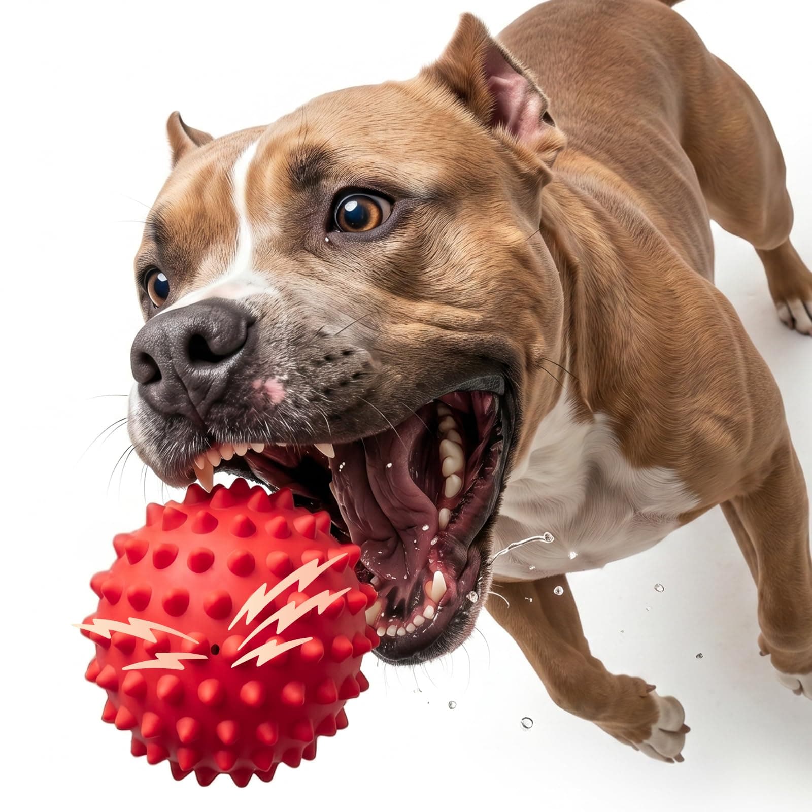 3.5''Durable Squeaky Dog Ball for 25-80lbs Aggressive Chewers