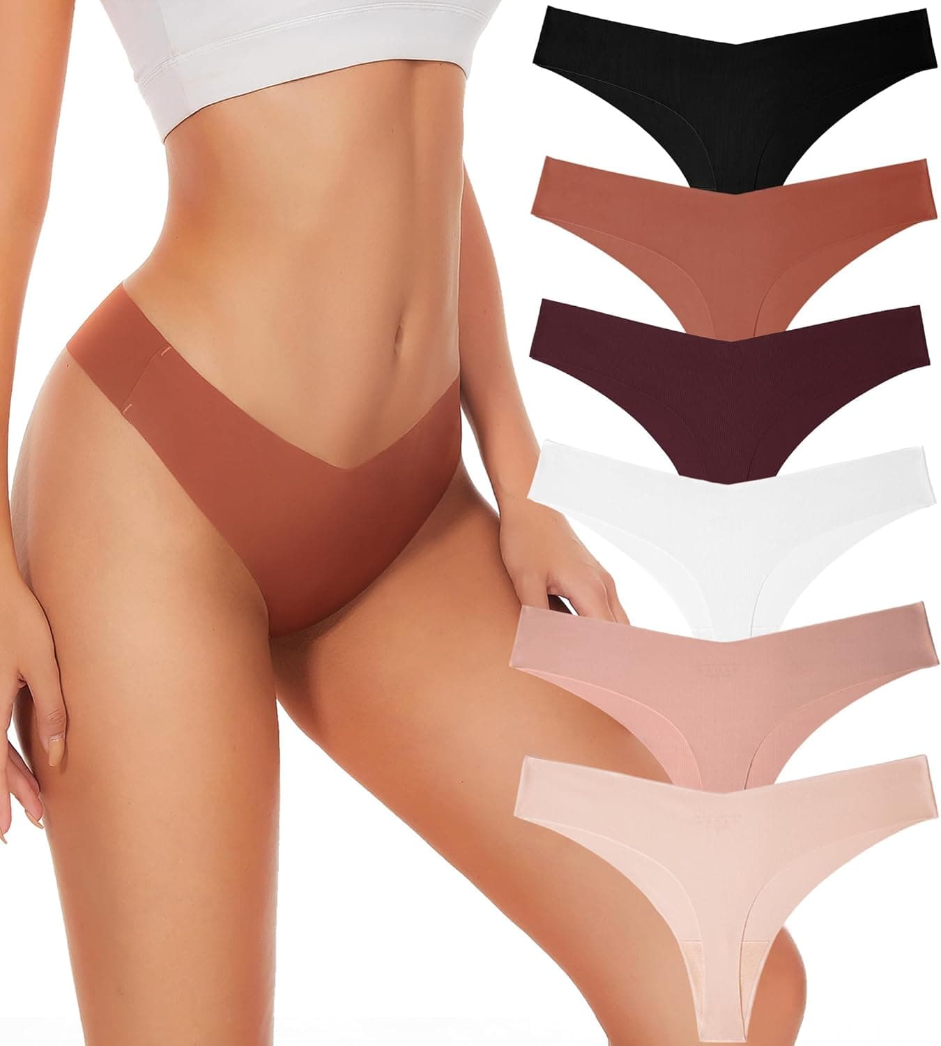 HELLOPOPGO Women Seamless Underwear 6 Pack