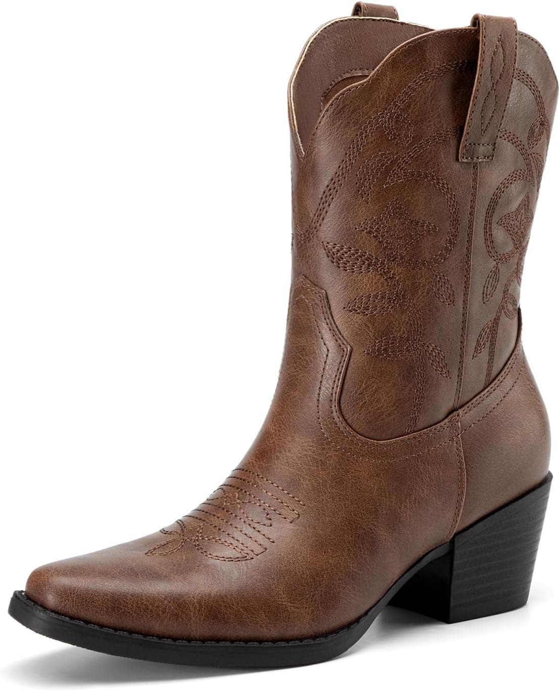 ATHLEFIT Womens Cowgirl Ankle Boots