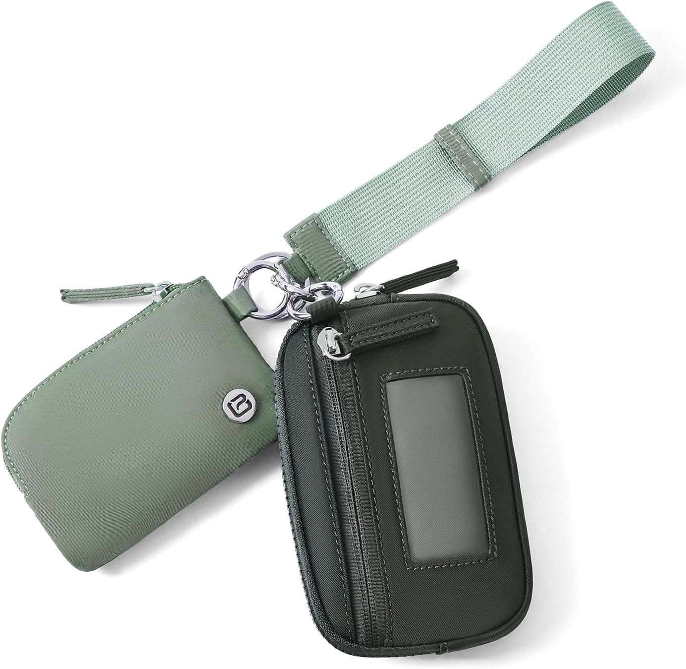 POIUGOYA Dual Pouch Keychain Wristlet Wallet