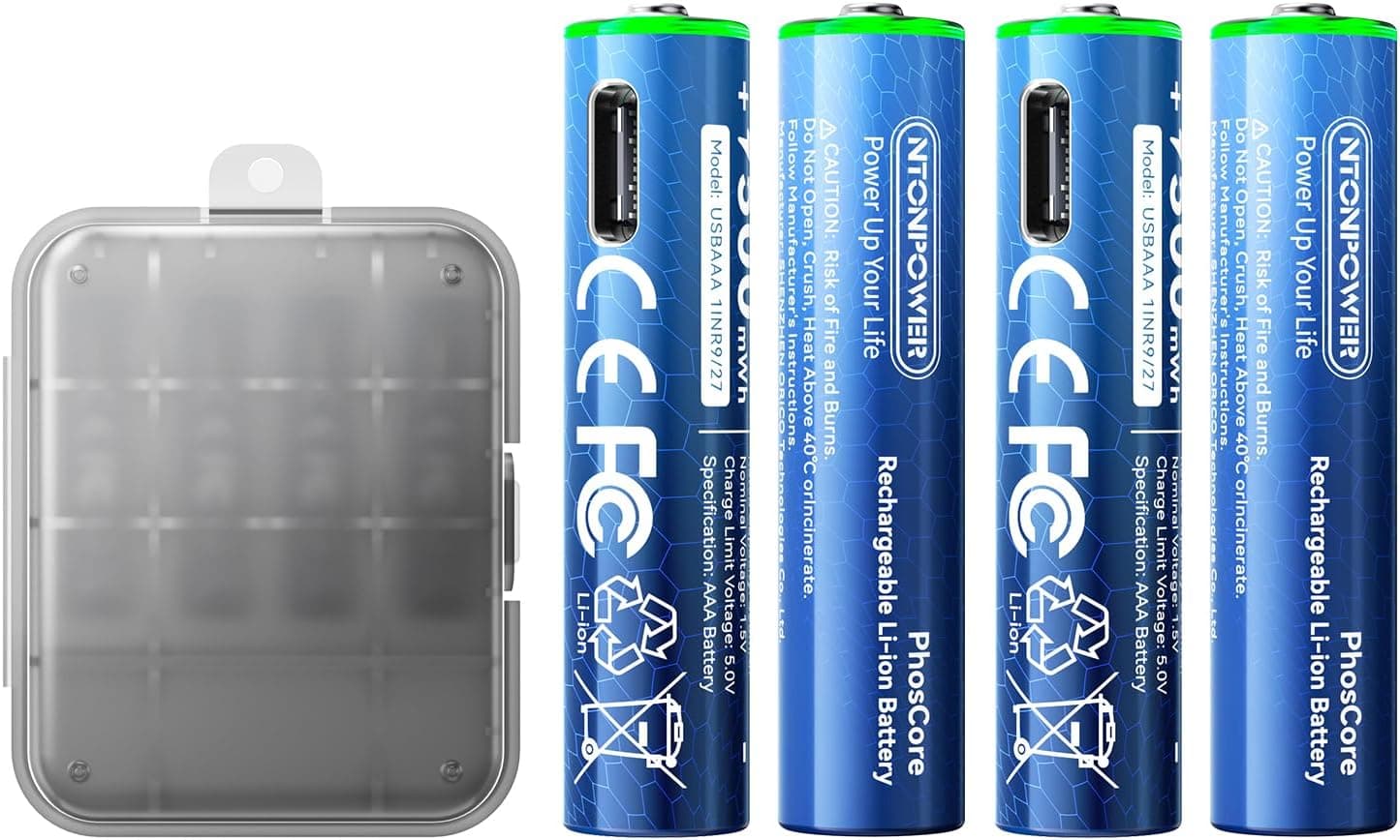 NTONPOWER Rechargeable AAA Lithium Batteries