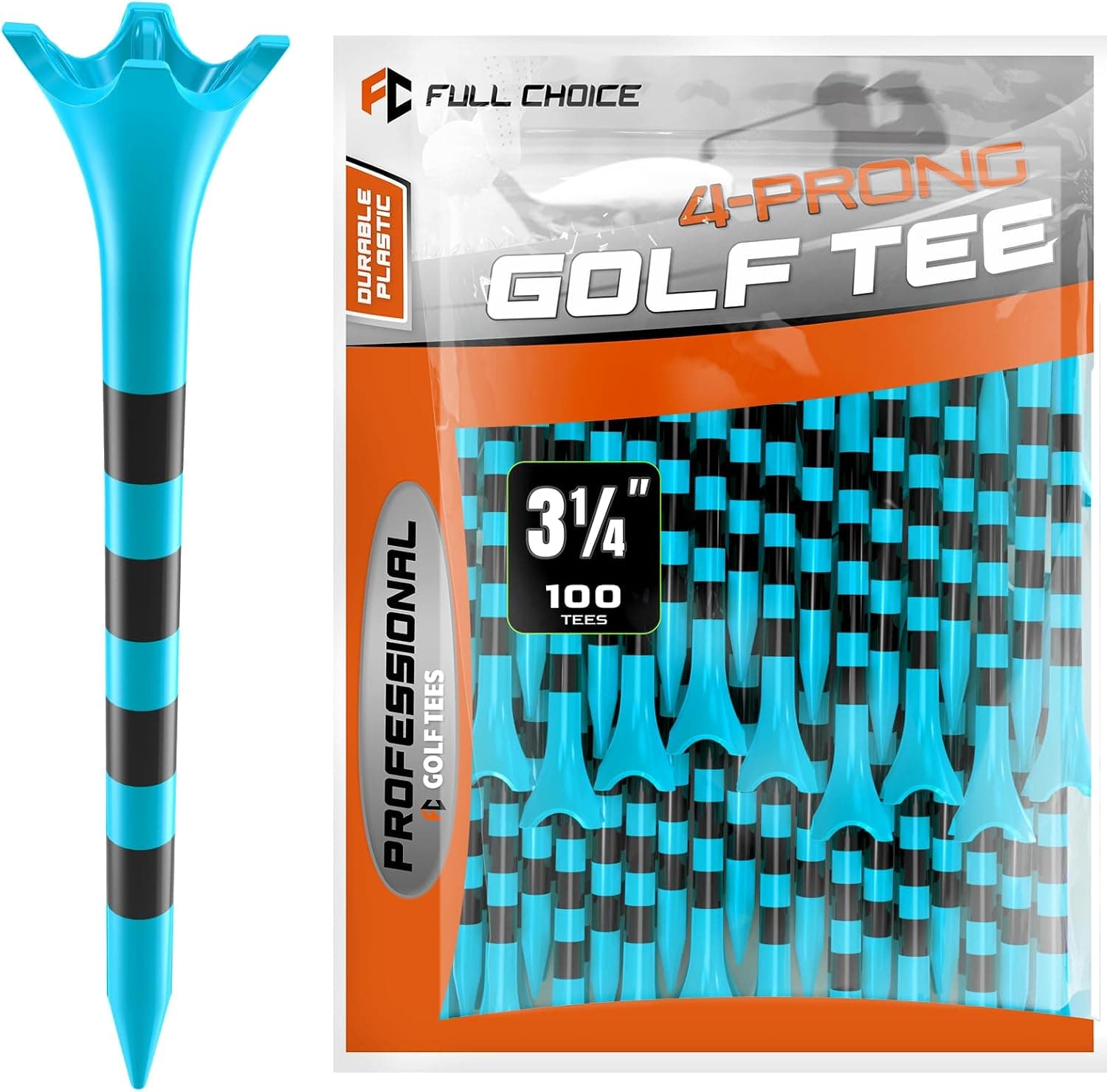 FULL CHOICE 100 Pack Plastic Golf Tees