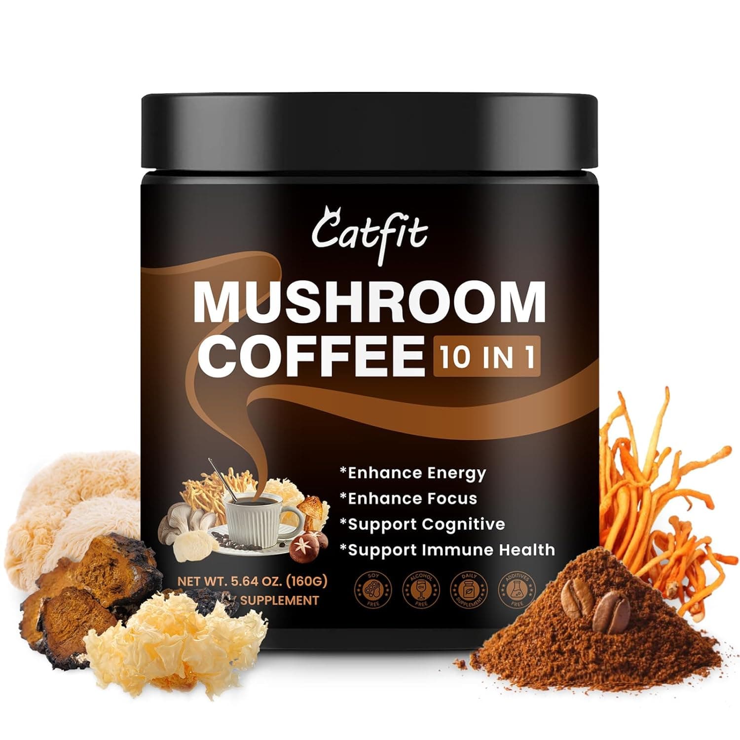CATFIT Instant Mushroom Coffee Powder