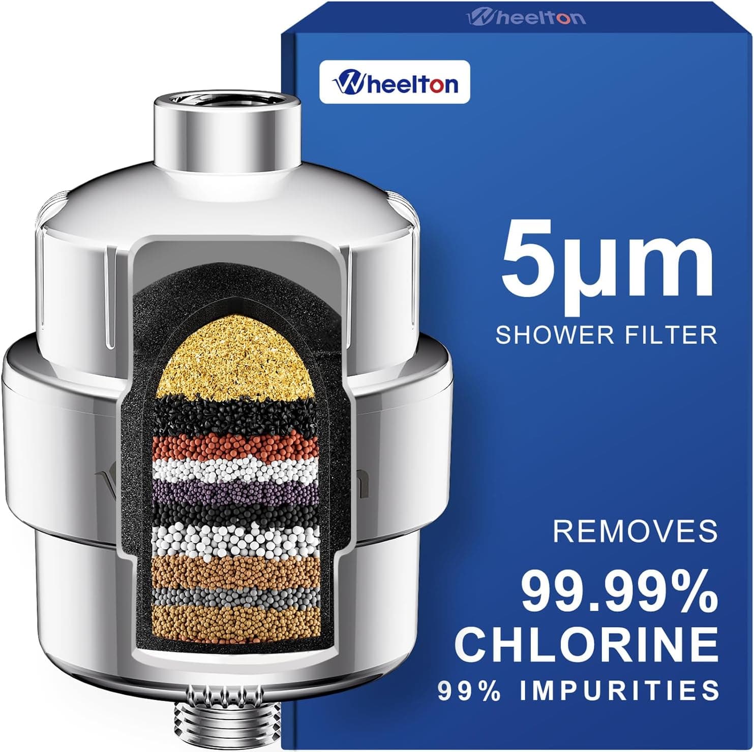 WHEELTON Upgraded Carbon Shower Head Filter