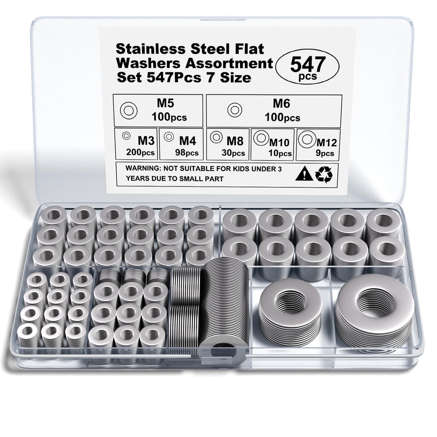 KVICEO Stainless Steel Flat Washer Set