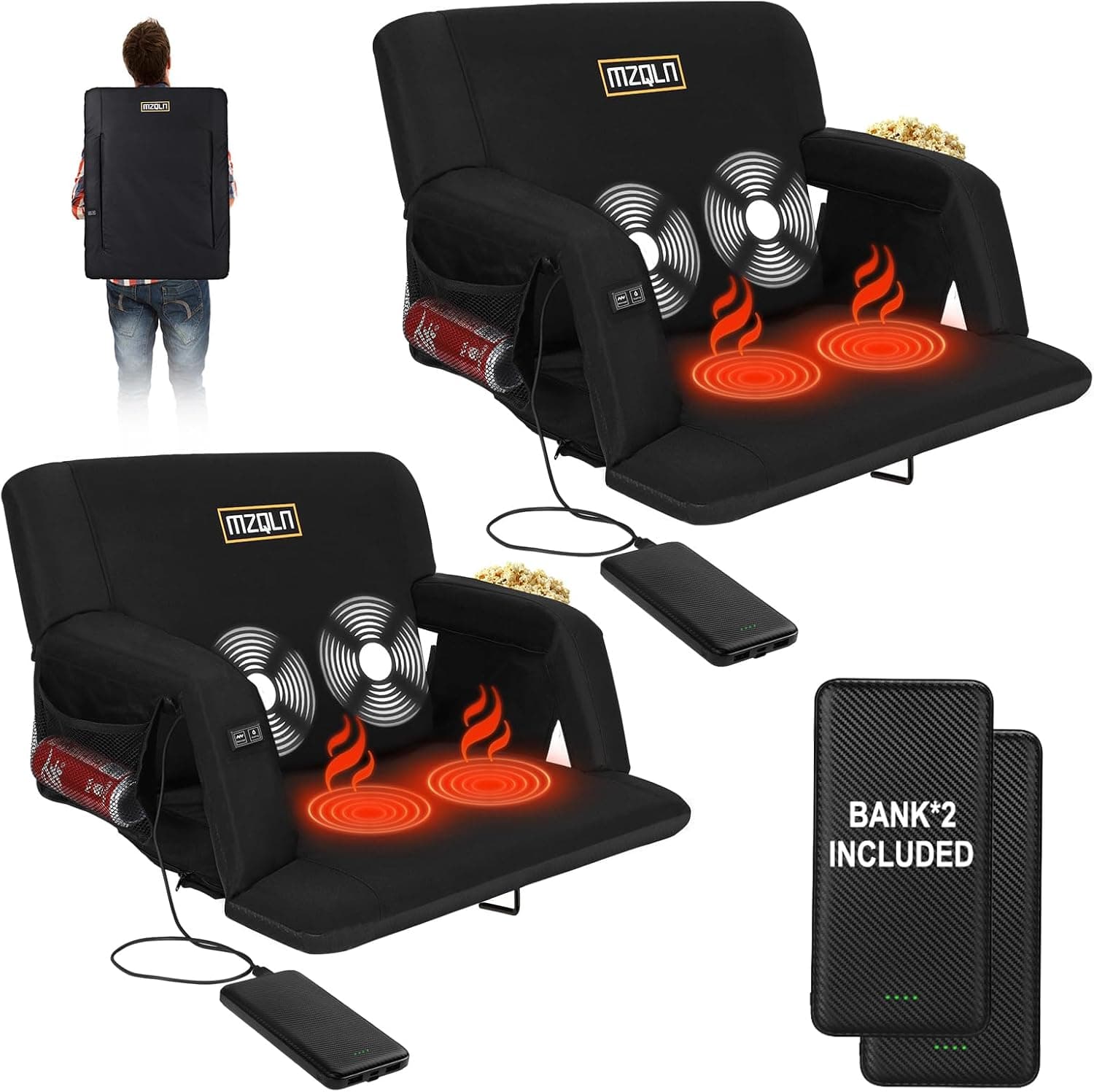 MZQLN Heated Massage Reclining Stadium Seat — image 1
