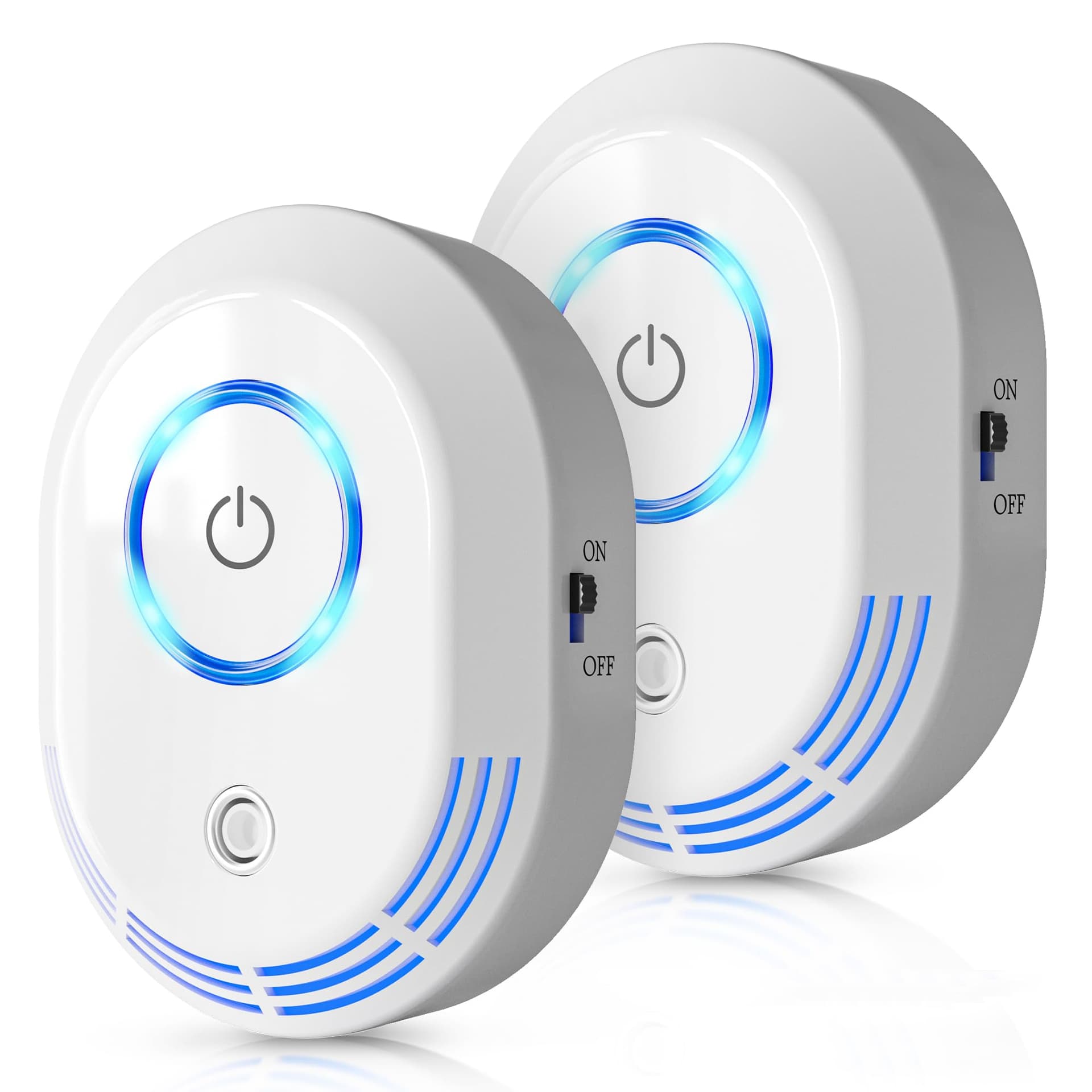 Plug In Air Ionizers For Home(2 Pack), 2 In 1 Ozone Odor Eliminator And Air Ionizers For Dust Mites,60 Million Negative Ions Out Put,Mini Air Cleaner for Dust, Smoke, Pets