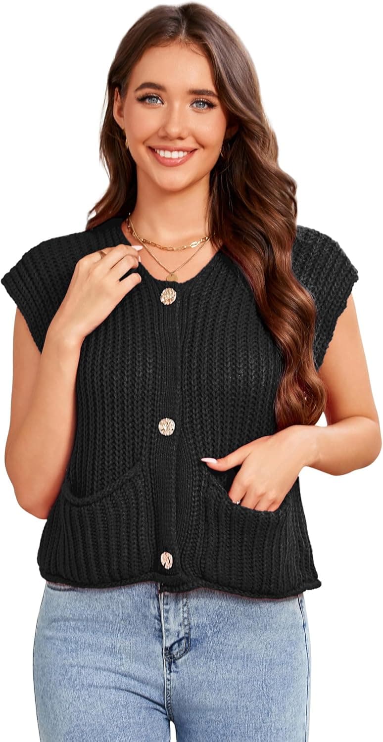 YESFASHION Womens Sleeveless Cardigans — image 1