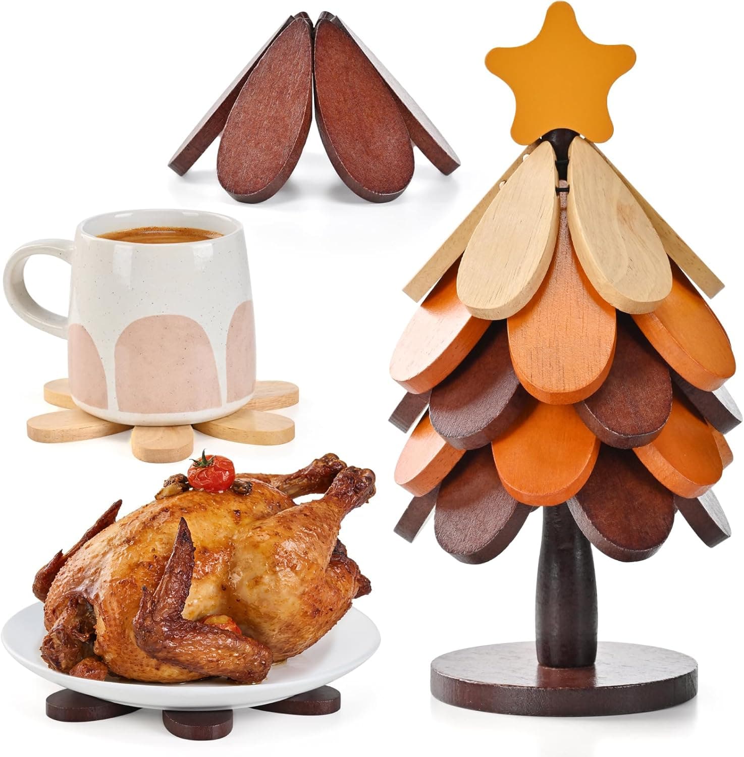 UMTSALANE Wooden Trivets for Hot Dishes — image 1