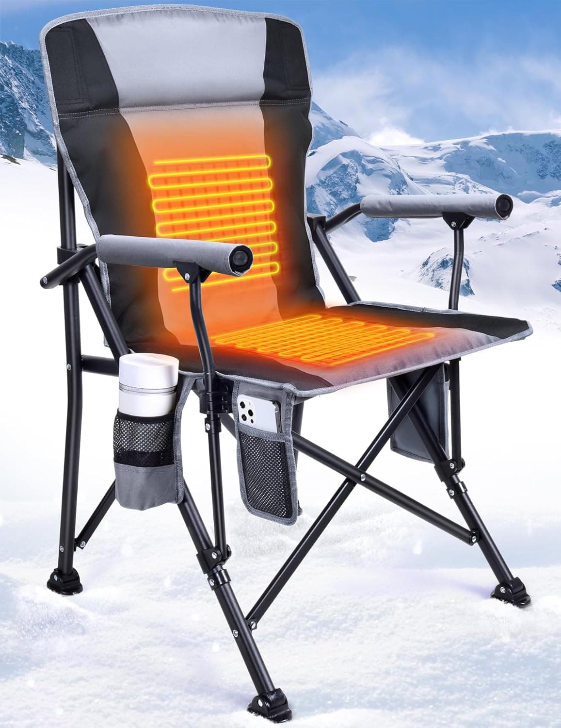 DOCUSVECT Heated Camping Chair for Adults