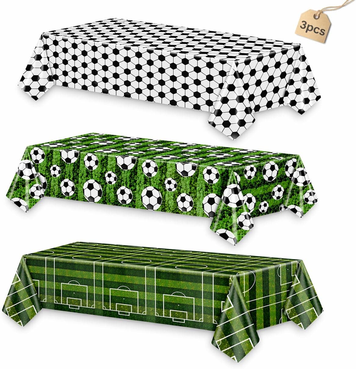 CHRIS.W Soccer Party Table Cloth 3Pcs — image 1