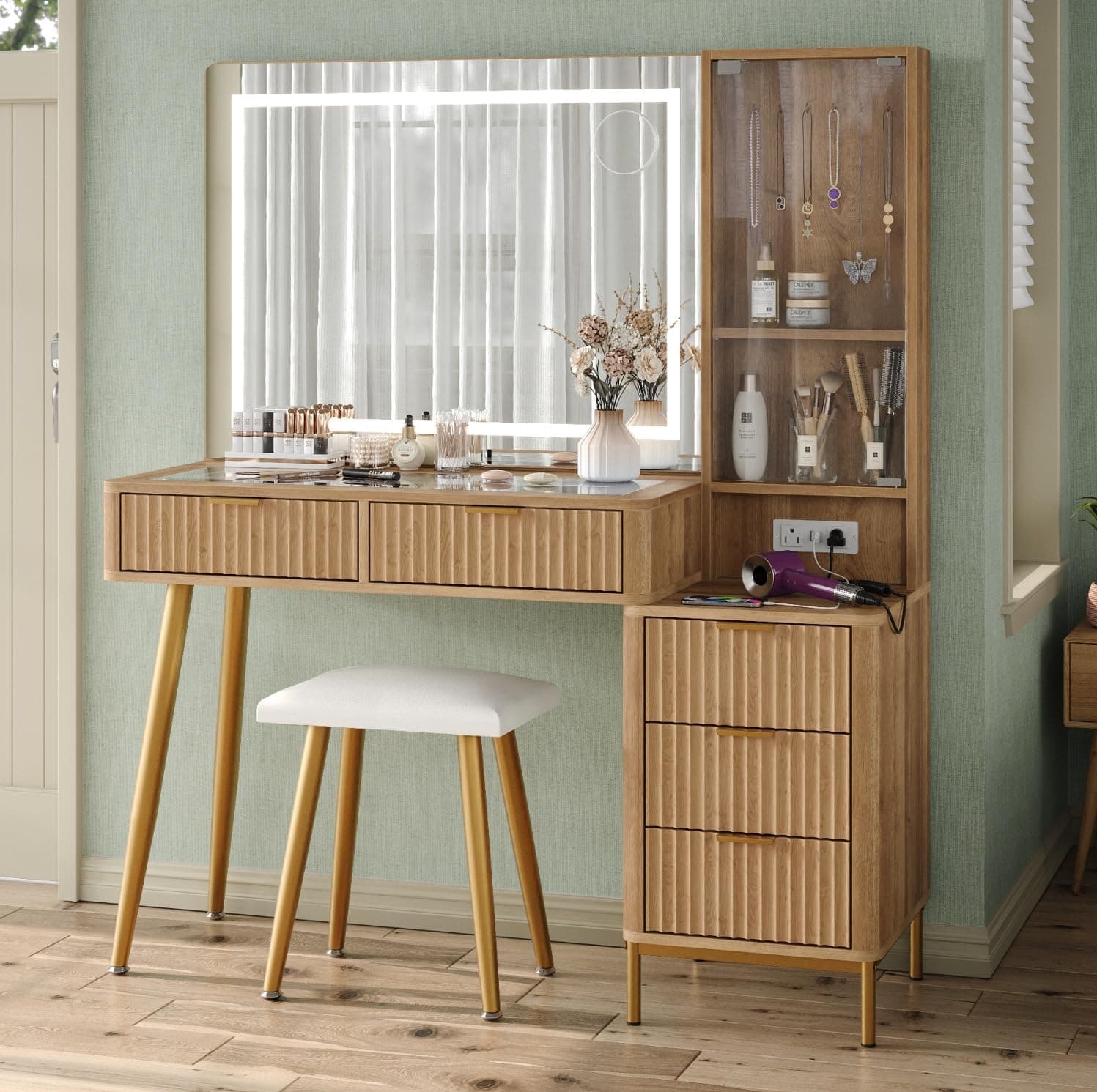 YANOSAKU 47.2'' Fluted Vanity Desk