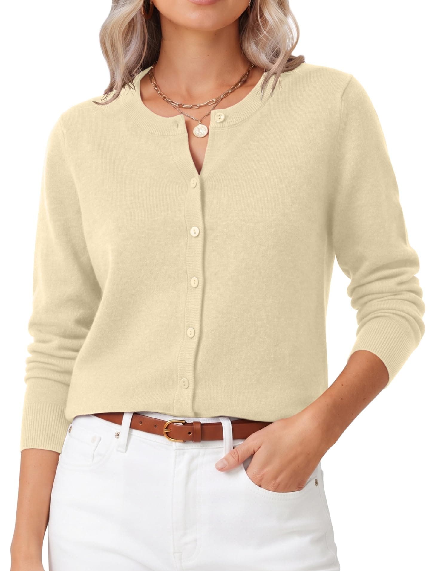 GRECERELLE Women's Wool Blend Business Casual Cardigan Sweater Fall Outfits