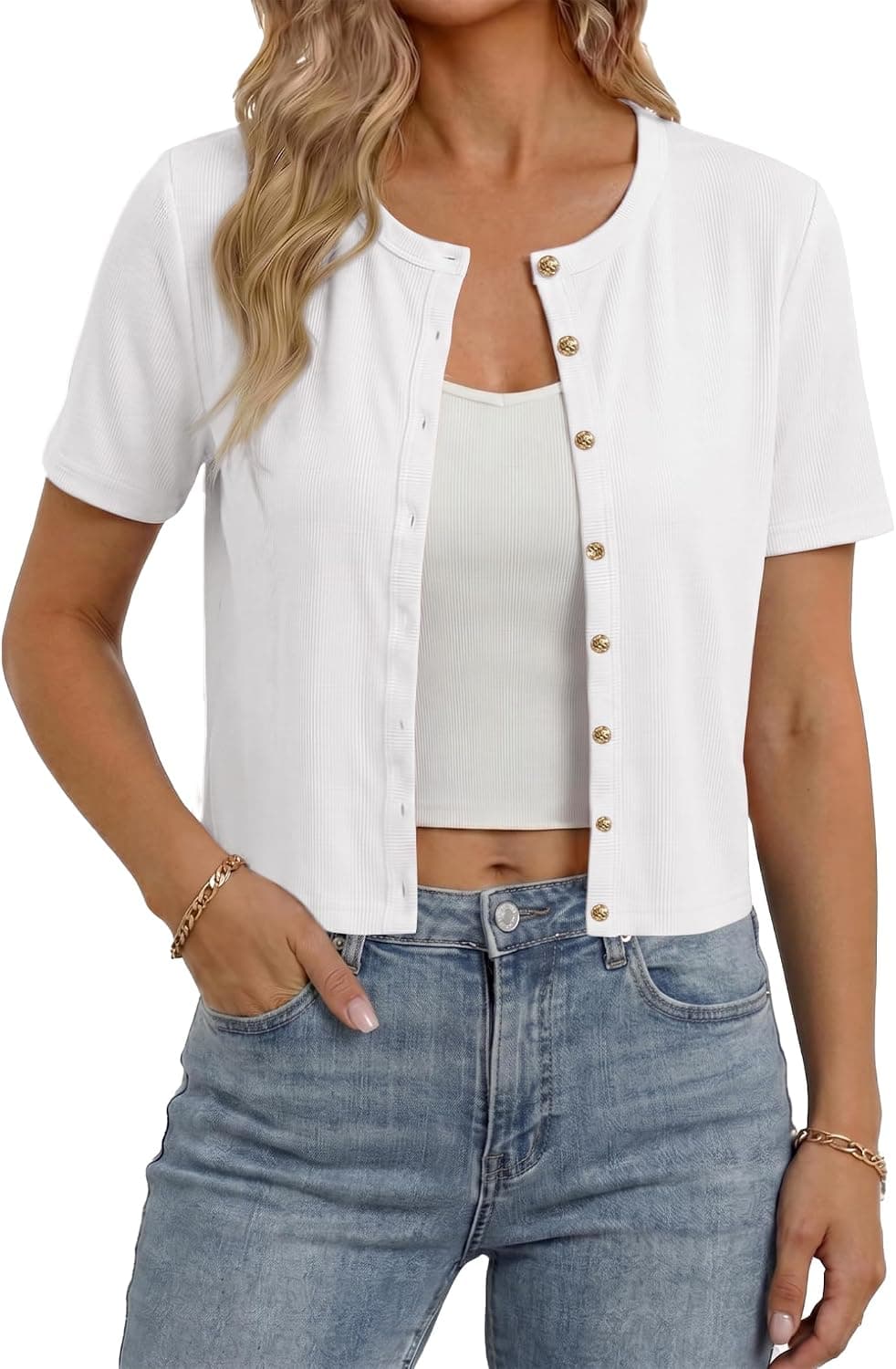 GLEENEAT Short Sleeve Cardigan Sweaters