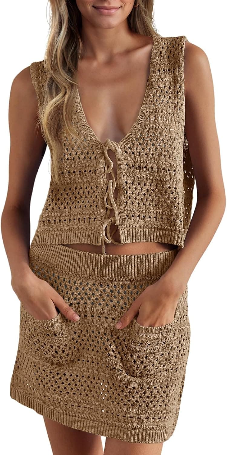 SAODIMALLSU Womens Crochet Swim Cover Up — image 1