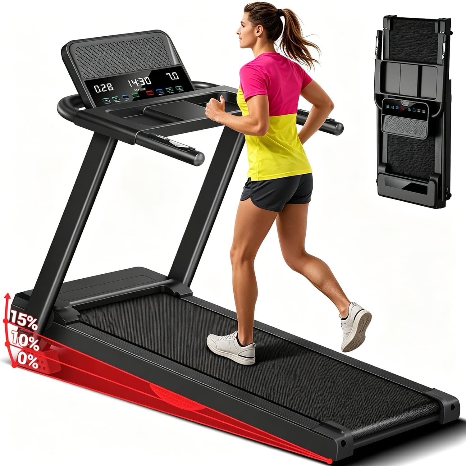 CURSOR FITNESS Treadmill with Heart Rate Monitorning