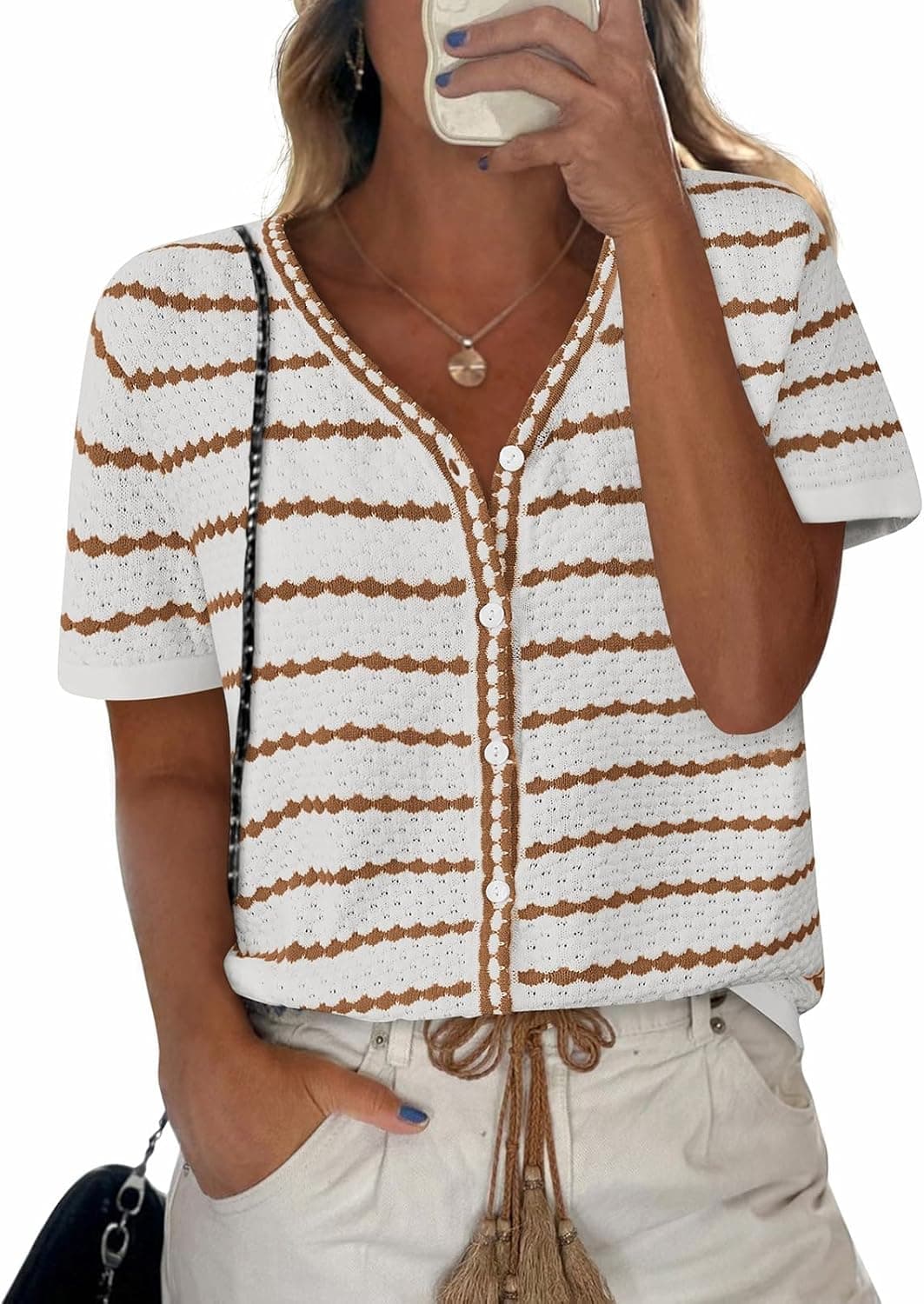 NALANISA Short Sleeve Sweater