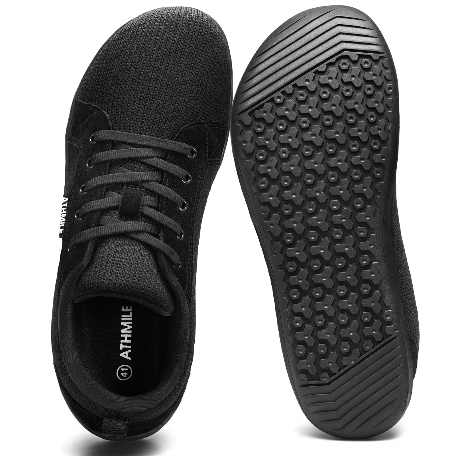 ATHMILE Barefoot Shoes Men Wide Toe Box Zero Drop Earthing Sneakers