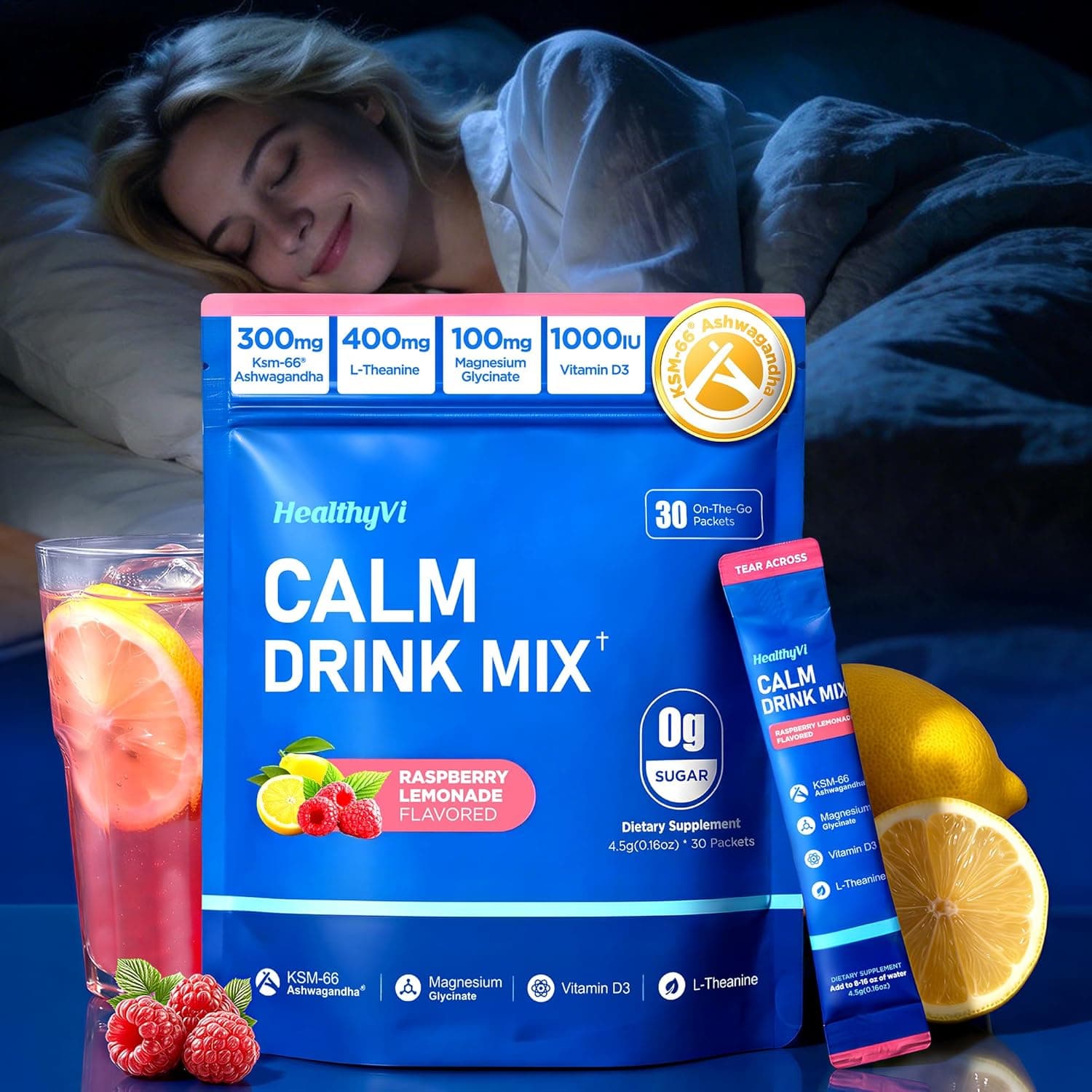 HEALTHYVI Magnesium Glycinate Powder Drink Mix