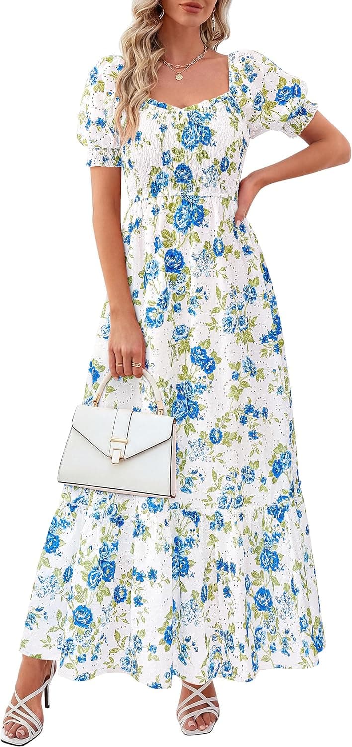 PRETTYGARDEN Womens Floral Boho Maxi Dresses