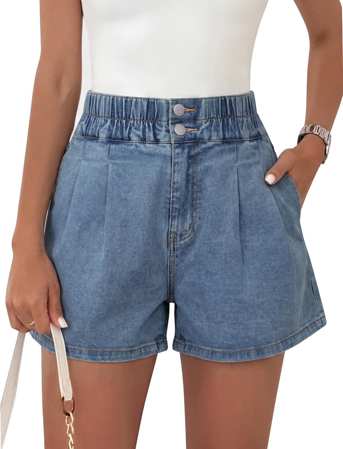 NITZANA Womens Denim Shorts