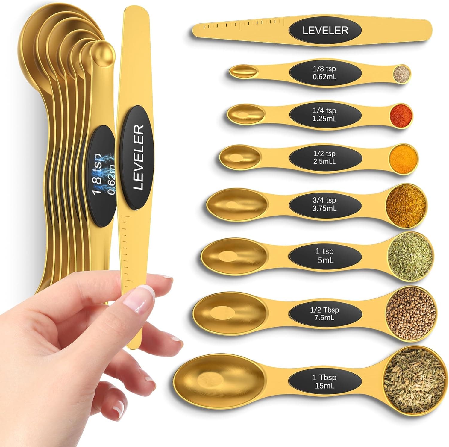 HOWGOODY Magnetic Measuring Spoons Set