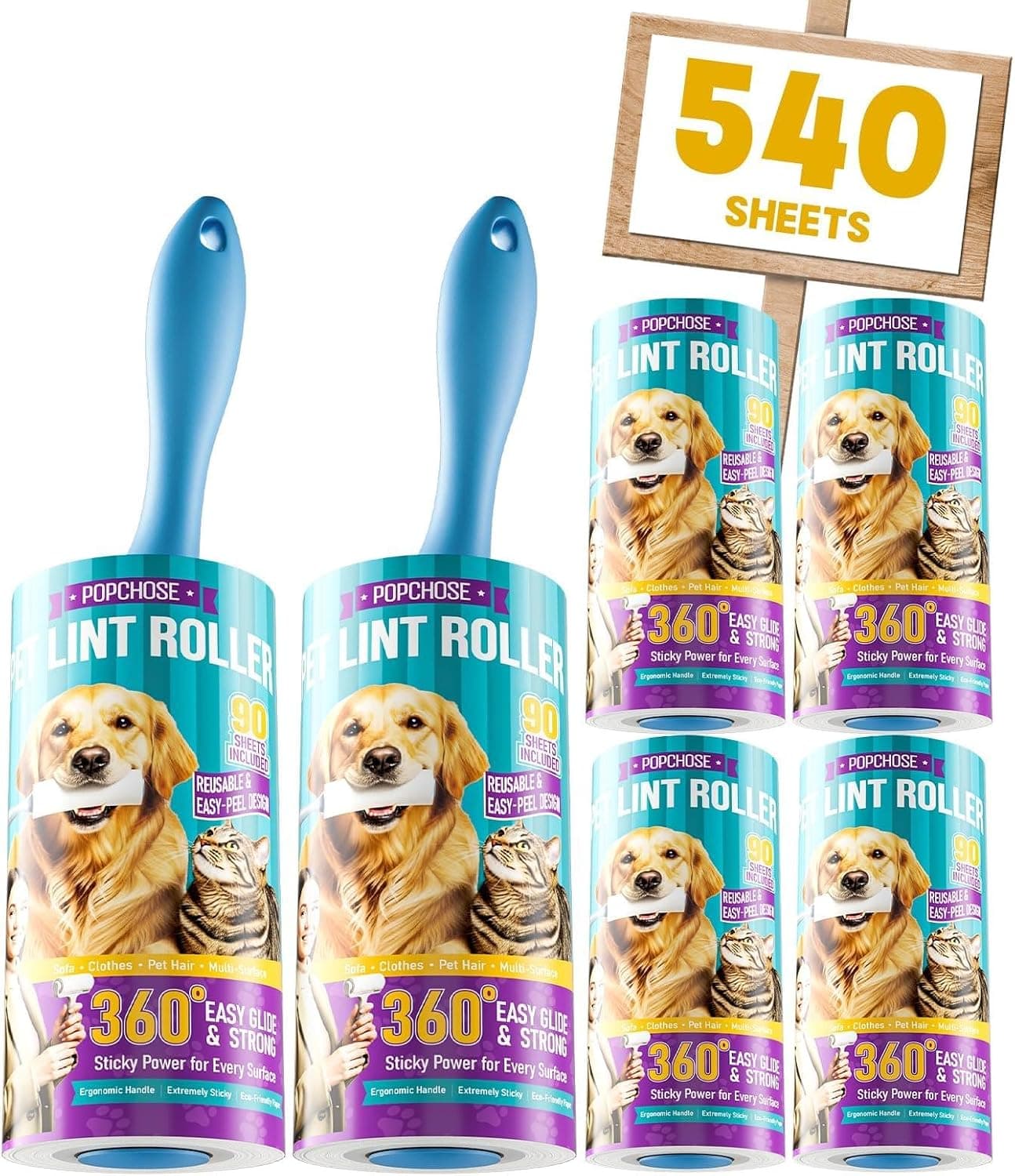 POPCHOSE Lint Rollers for Pet Hair