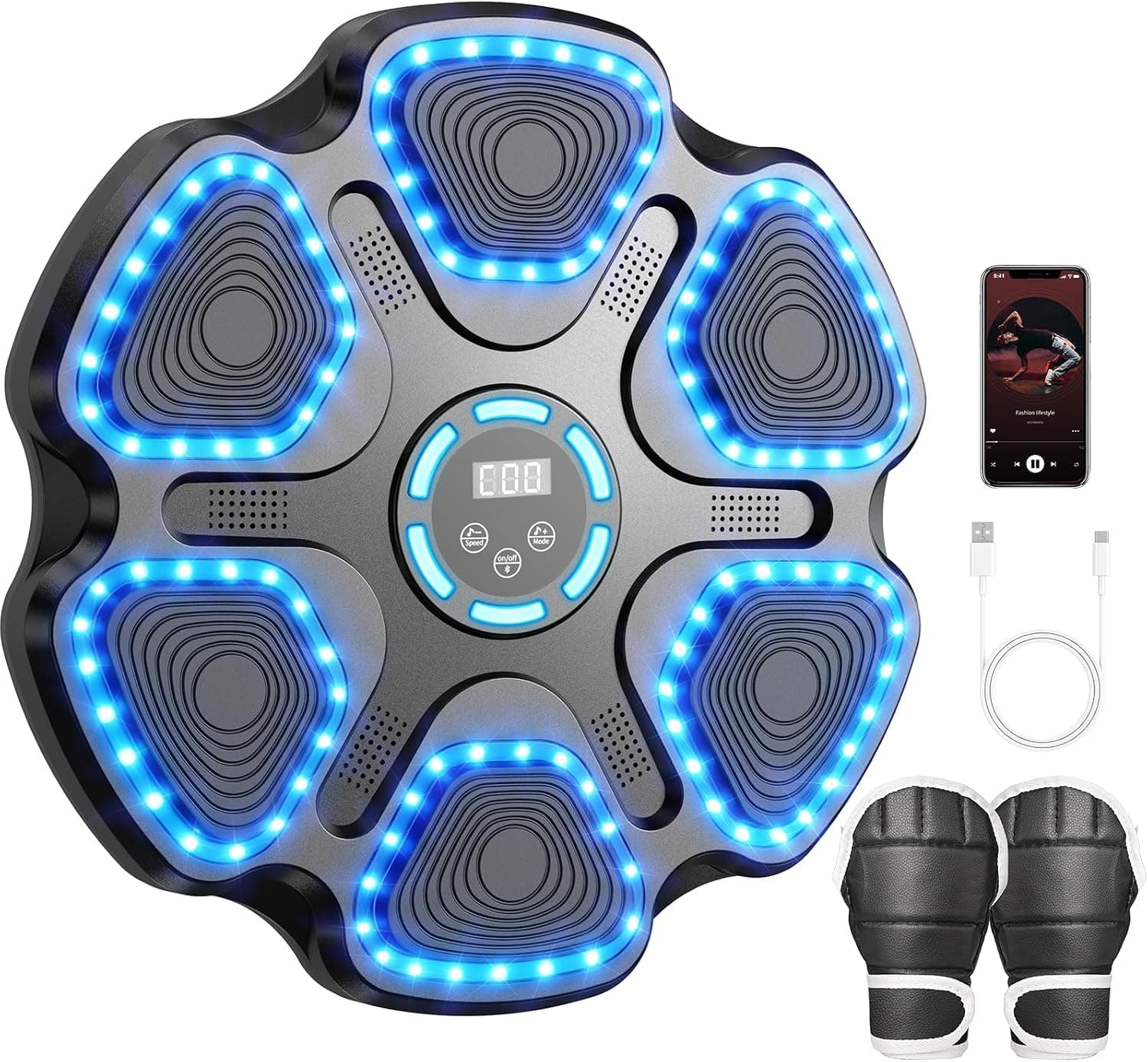 HLTHAIR Music Boxing Machine with Gloves