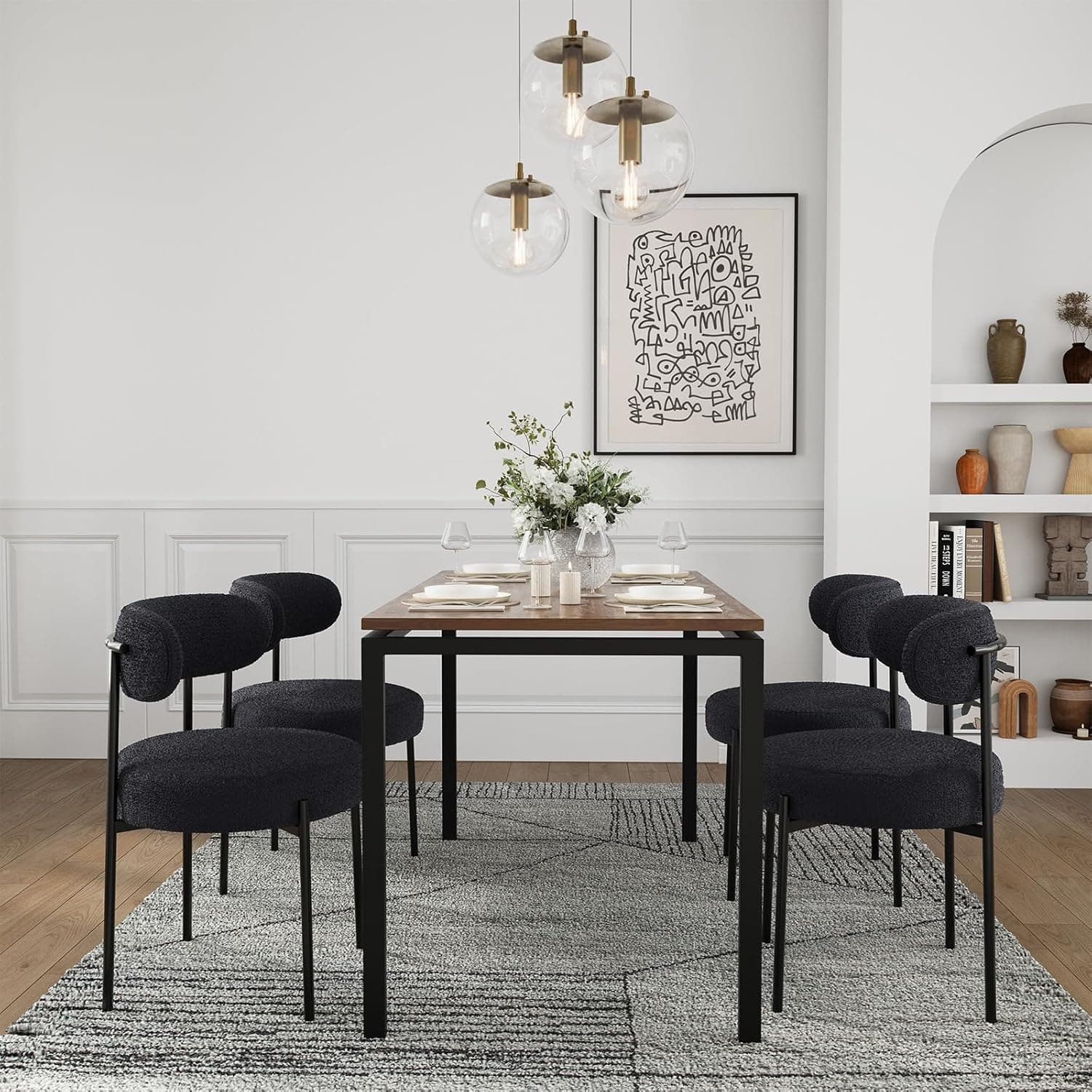 DOPPELTCHARMS Curved Dining Chairs Set