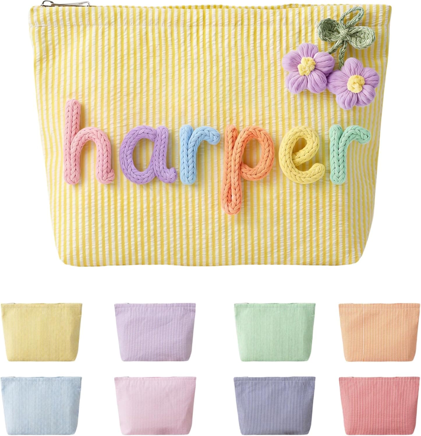 NYLGOXITK Personalized striped makeup bag