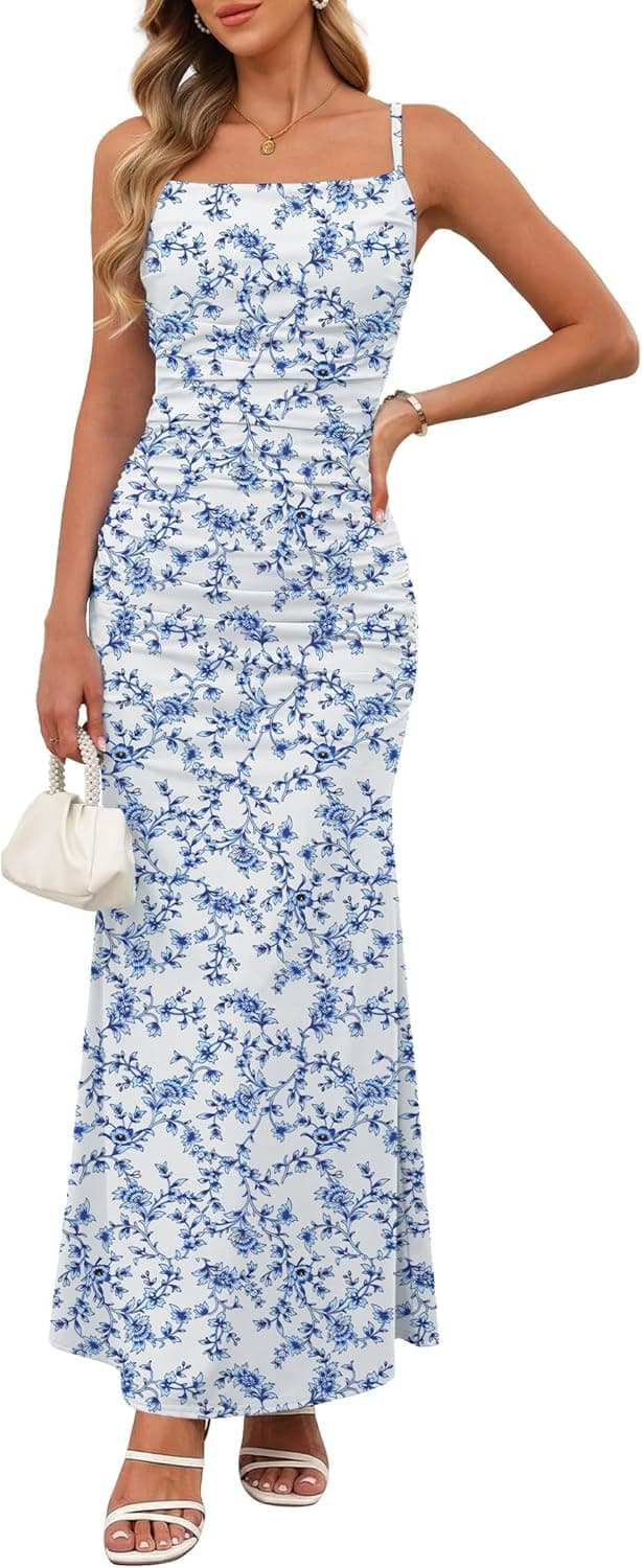 ZELROXA Women Sleeveless Floral Maxi Dress