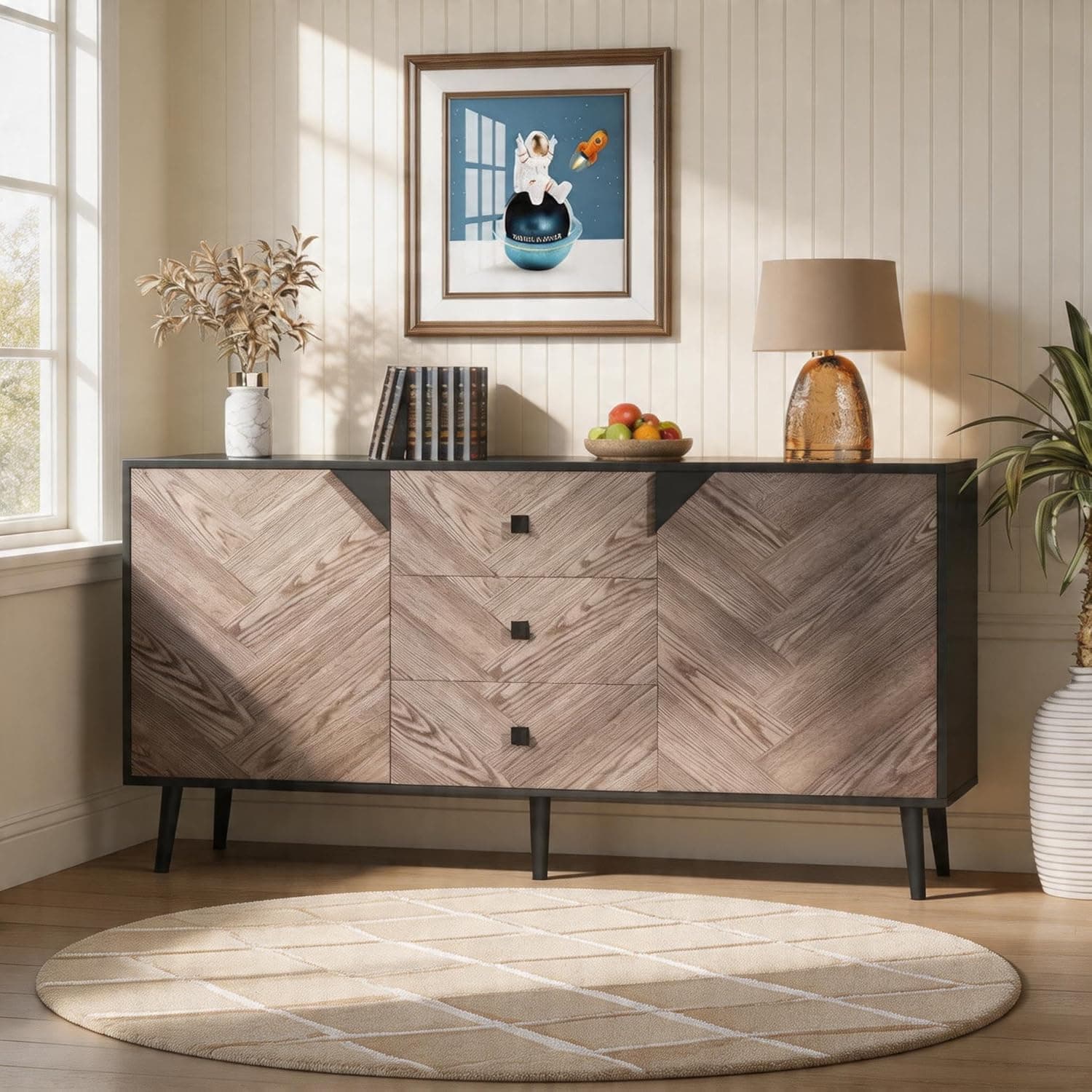 DOPPELTCHARMS 40 Inch Sideboard Buffet Cabinet
