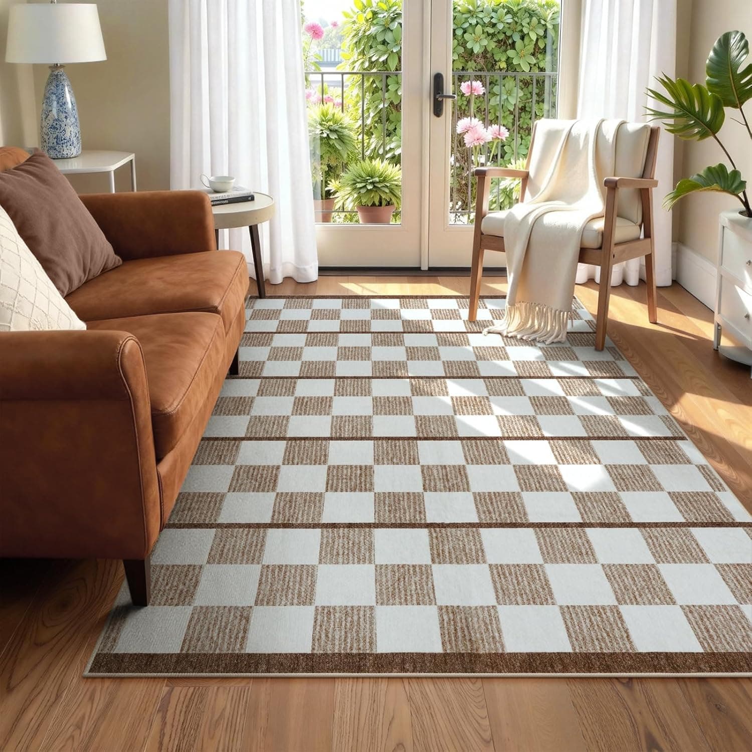 STARUIA Washable Checkered Area Rugs 5x7 — image 1