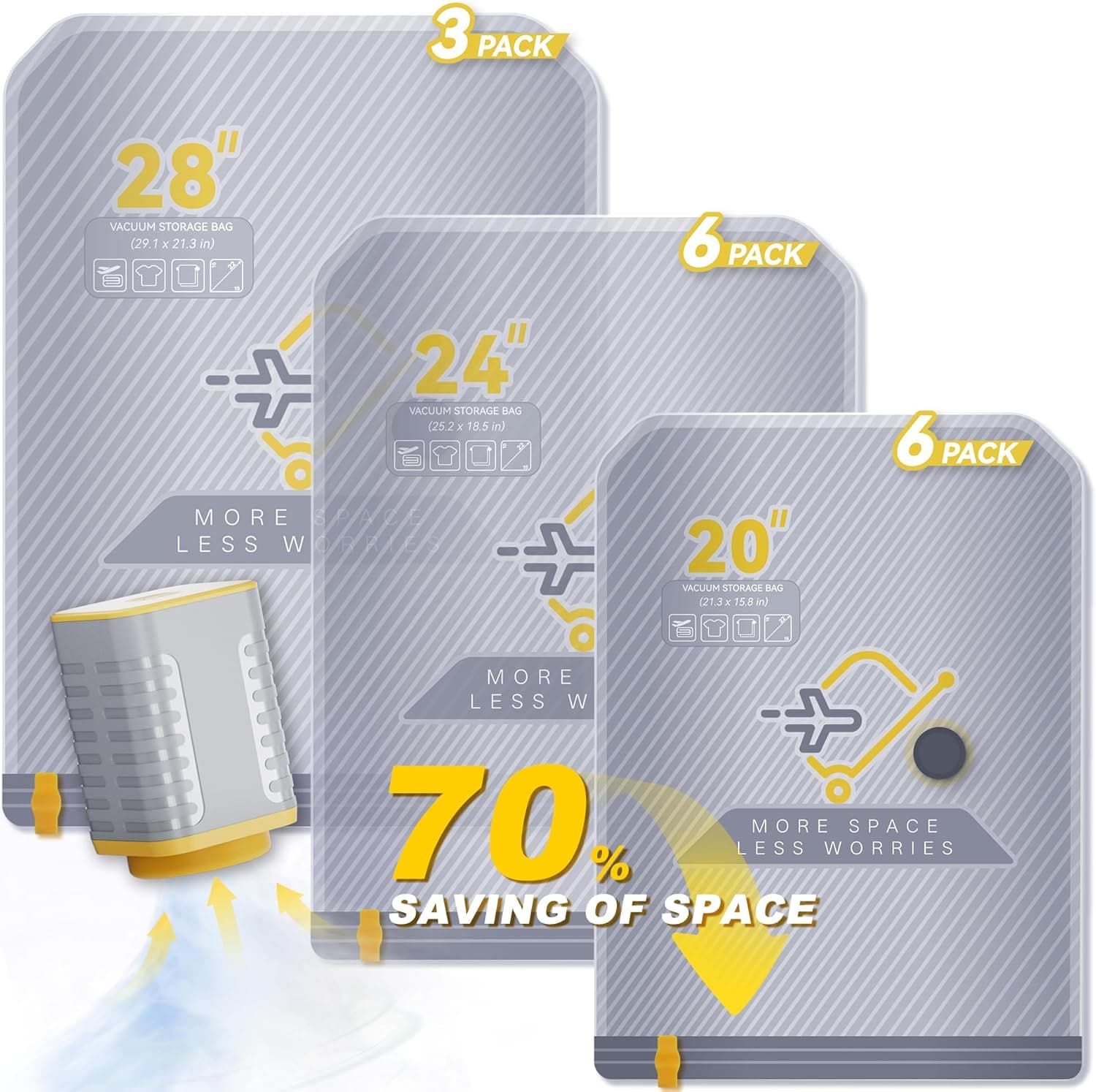 VIOKEI 15-Pack Vacuum Bags