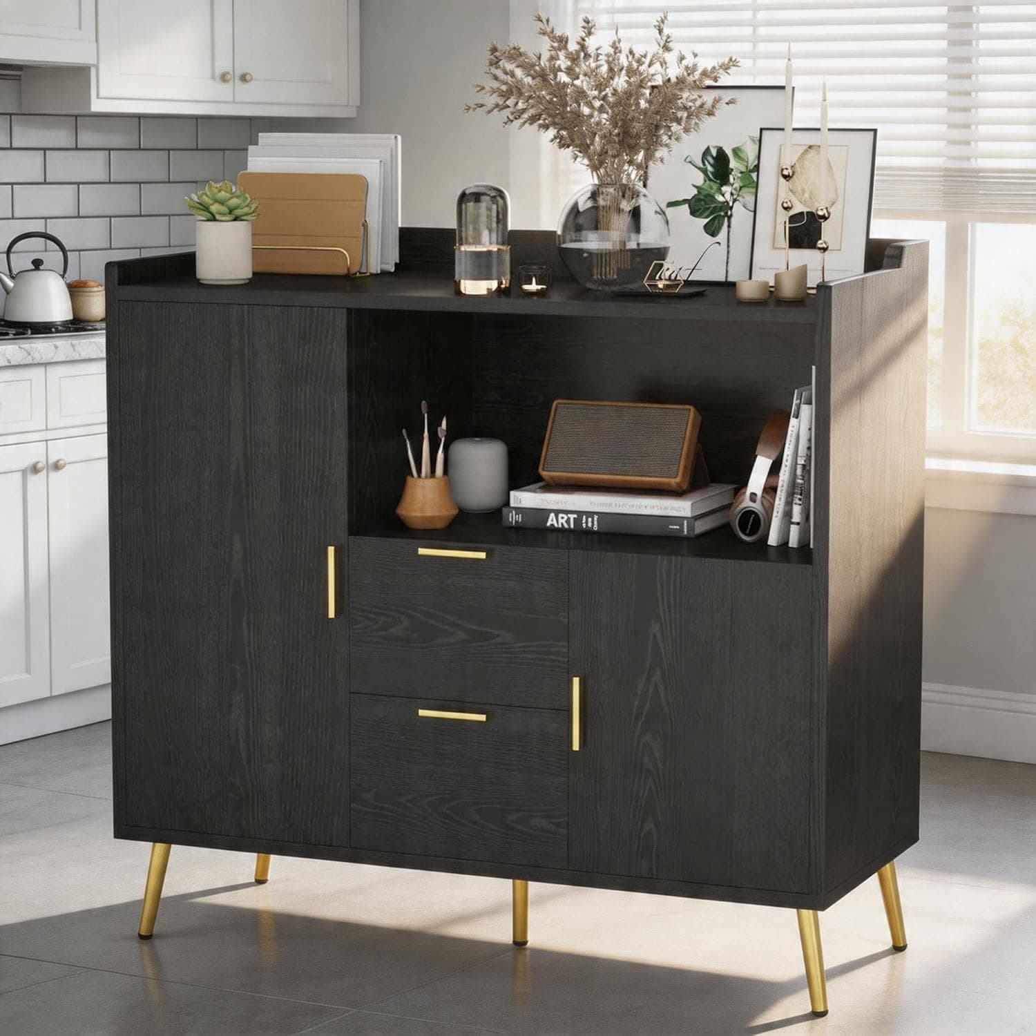 DOPPELTCHARMS 40 Inch Sideboard Buffet Cabinet